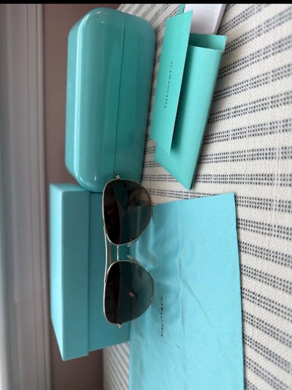 Tiffany & Co. women’s  Aviator Sunglasses with Tiffany Blue Accessories